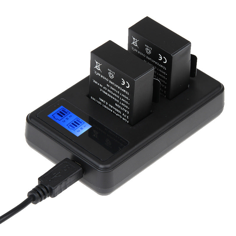 Chargeur LCD caméra Chargeur double chargeur avec affichage de puissance Chargeur Gopro
