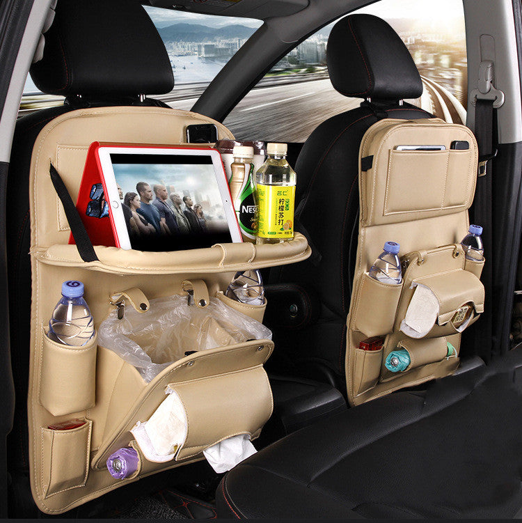 PU sac de rangement de voiture en cuir siège multifonction arrière plateau sac de suspension étanche