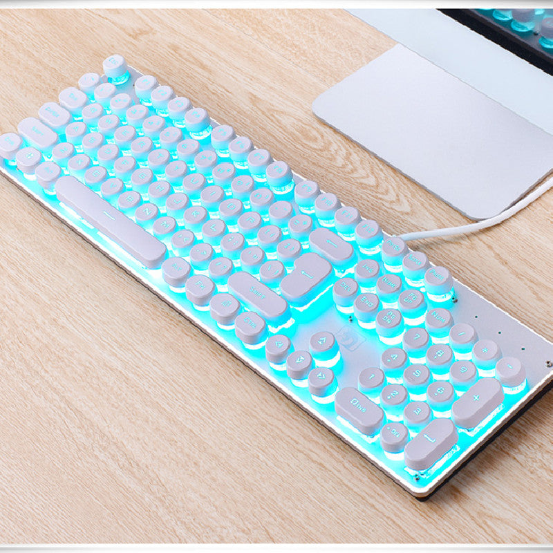 Wired Gaming Keyboard Manipulator Computer Desk Home Punk Retro Luminous Keyboard