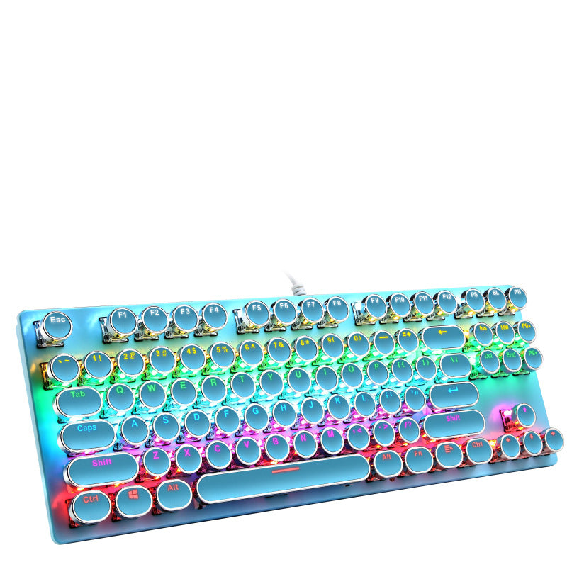 Punk Electroplating à 87 clés filé Real mécanique Axis bleu jeu lumineux jeu clavier