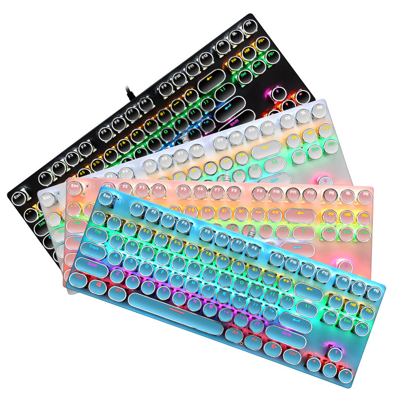 Punk Electroplating à 87 clés filé Real mécanique Axis bleu jeu lumineux jeu clavier