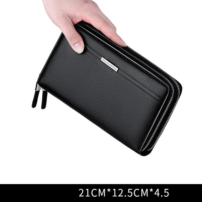 Cowhide Zipper Multifonctionnel Business Clutch