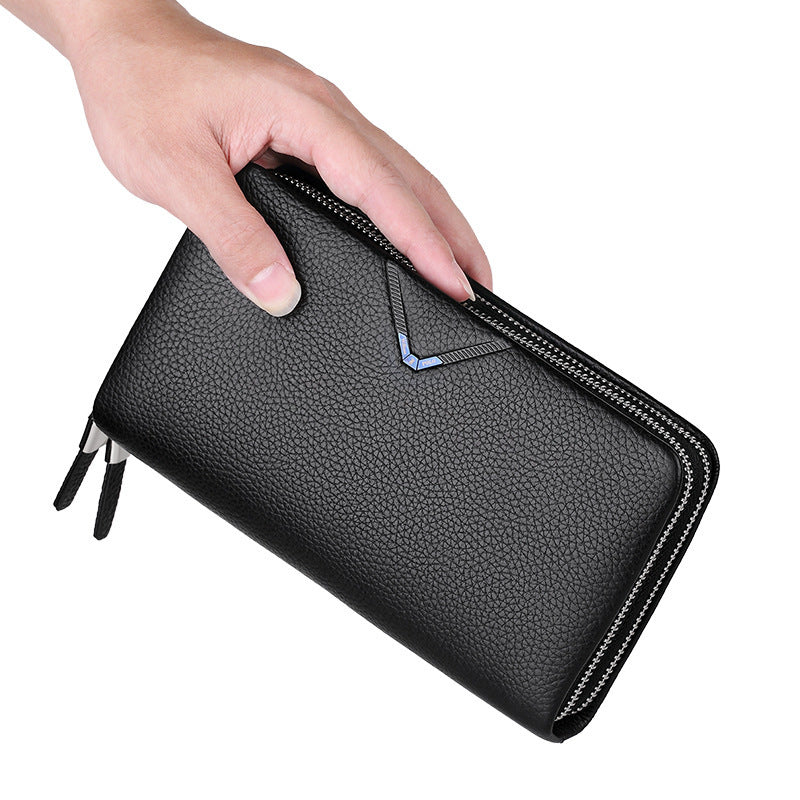 Cowhide Zipper Multifonctionnel Business Clutch