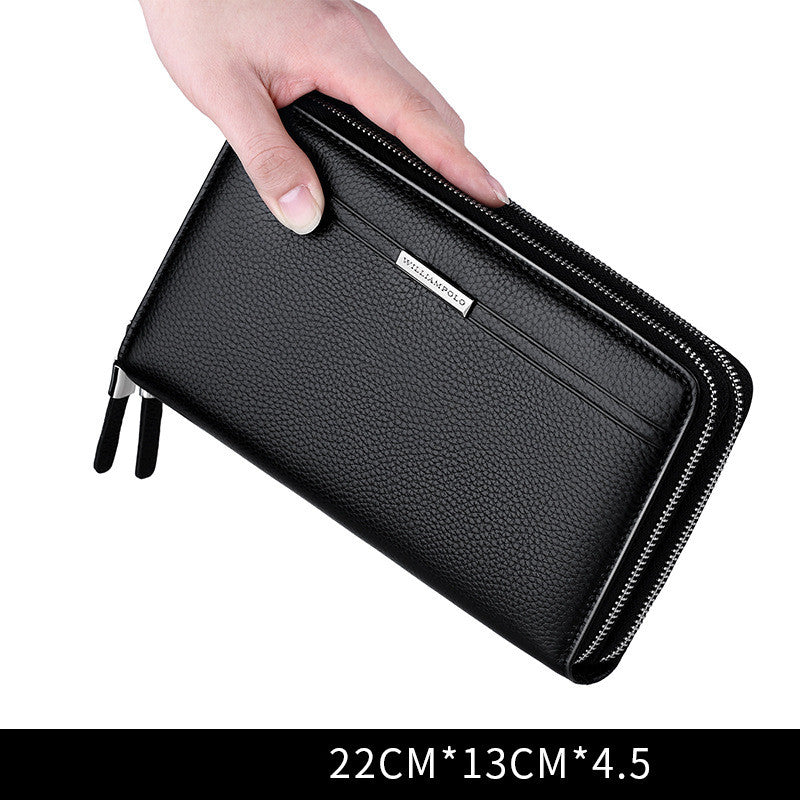 Cowhide Zipper Multifonctionnel Business Clutch