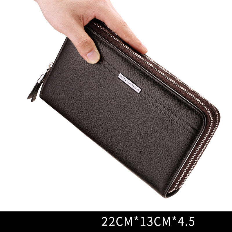 Cowhide Zipper Multifonctionnel Business Clutch