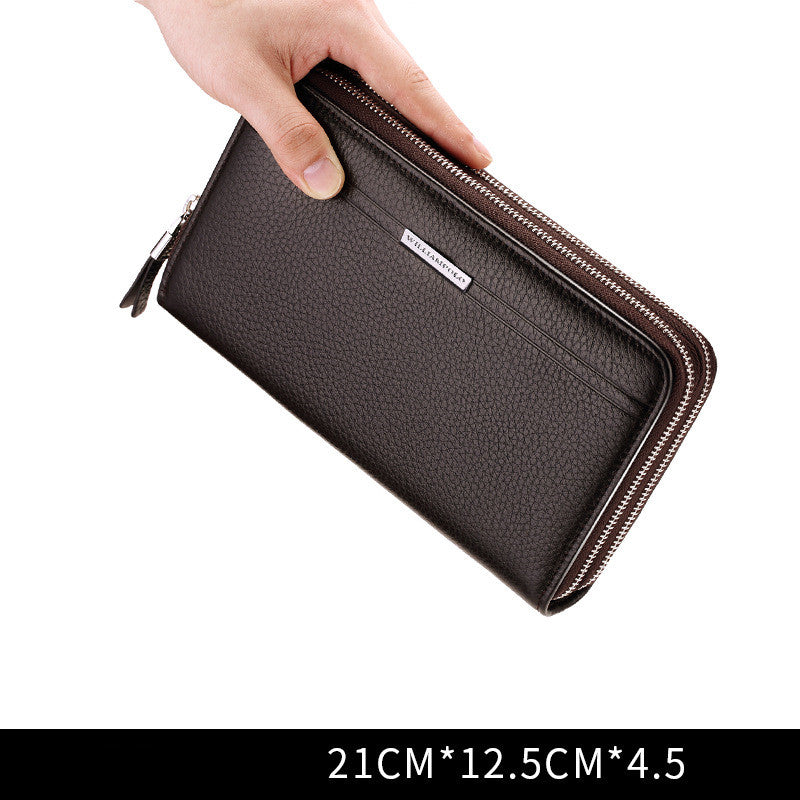 Cowhide Zipper Multifonctionnel Business Clutch