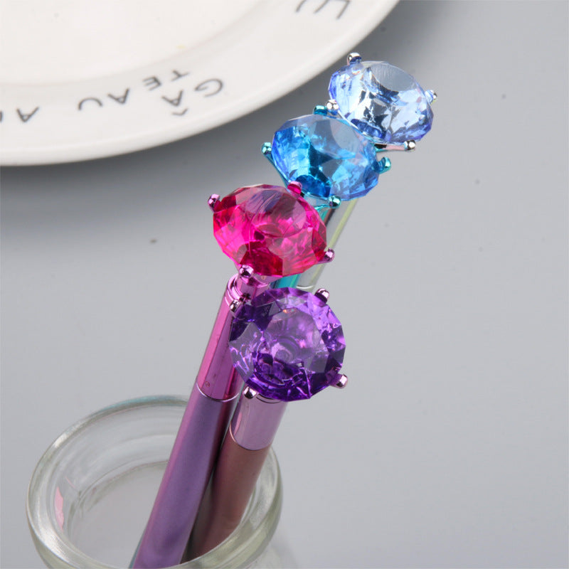 Petit stylo à gel diamanté frais et métallisé, stylo noir à pointe diamantée multicolore, stylo à note étudiant