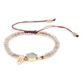 Bijoux 4Mm Bracelet en pierre à facettes Bracelet en pierre tissée à la main