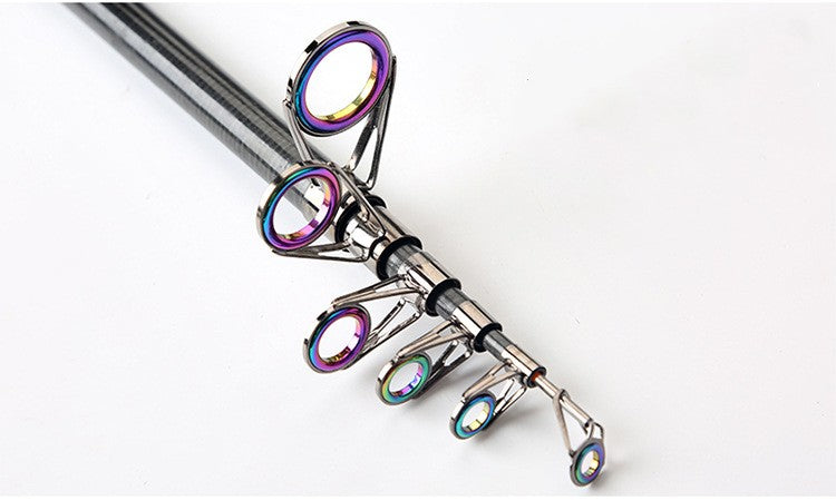 Barre de pêche Spinning carbone fibre télescopique