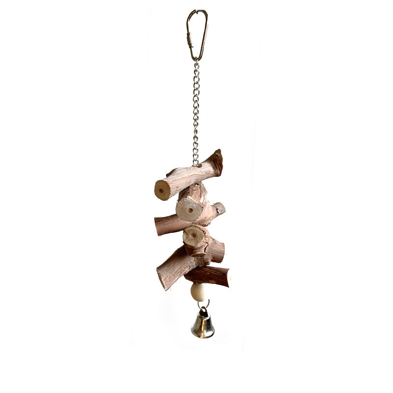 Parrot Vine Molar en bois massif avec cloche
