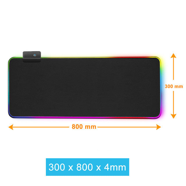 Lumineux RGB Mouse Pad Lumineux Symphony Jeu LED tapis de table en caoutchouc