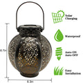 E-Commerce Solar Wrought Lampe de suspension en fer extérieur lampe de jardin imperméable Villa Décoration
