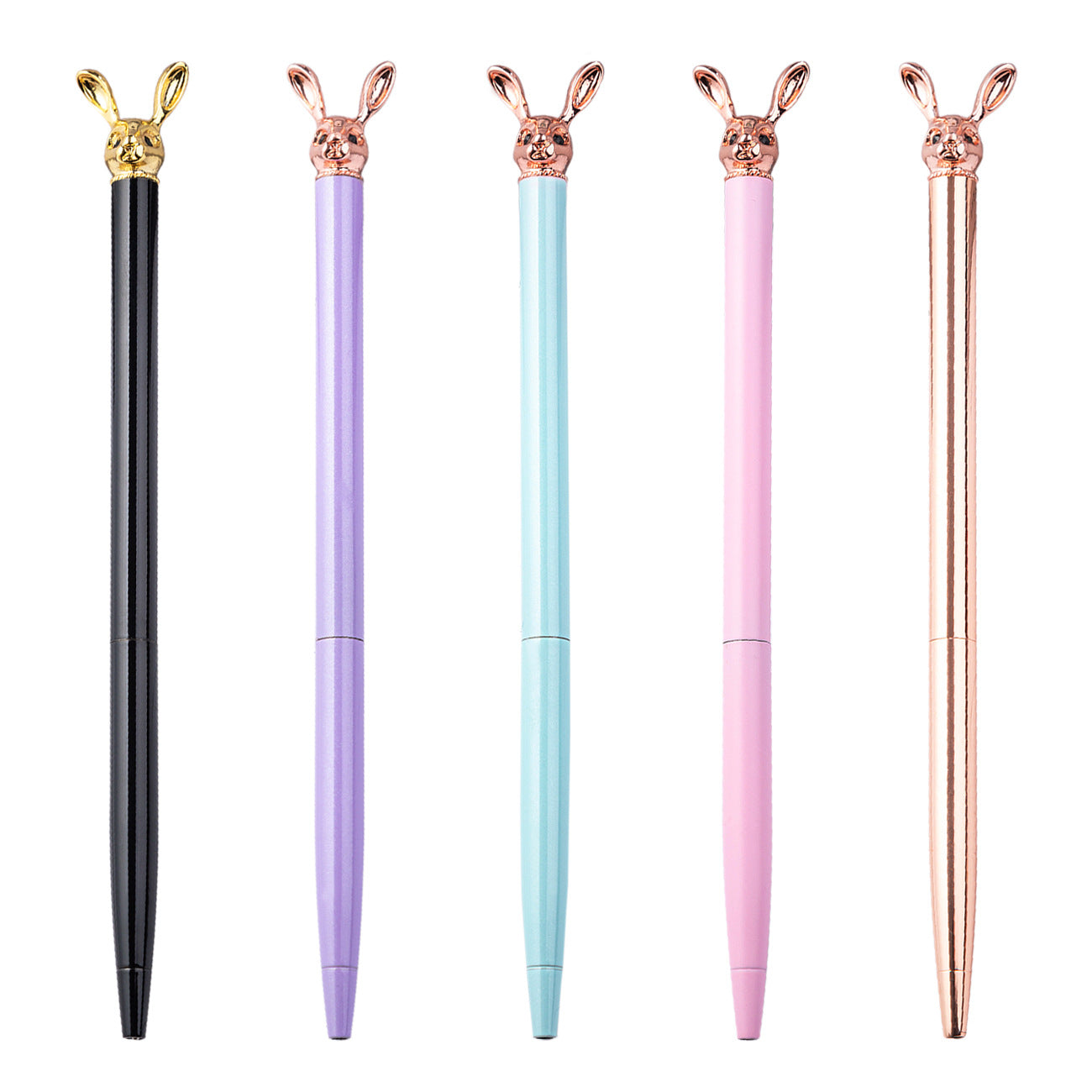 Stylo à bille en métal de la mode coréenne mignon lapin métal stylo rotatif en métal stylo balle