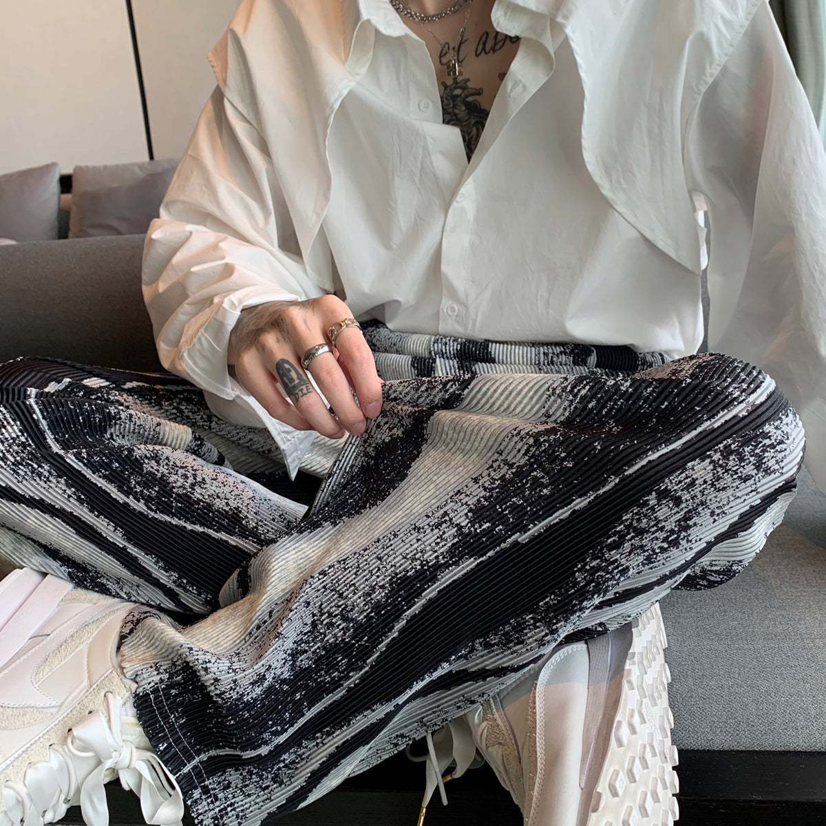 Encre plie Drape enlevez les pantalons de mouflage occasionnels