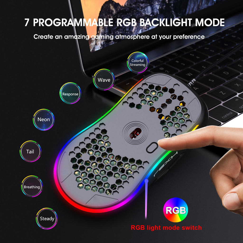 Léger dissipation de chaleur Trou de la souris Rgb Glow