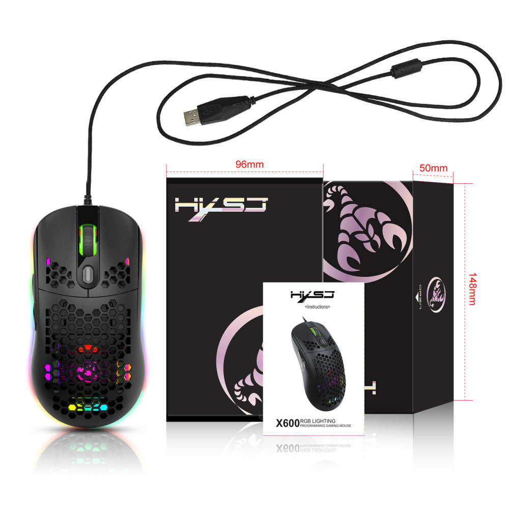 Léger dissipation de chaleur Trou de la souris Rgb Glow