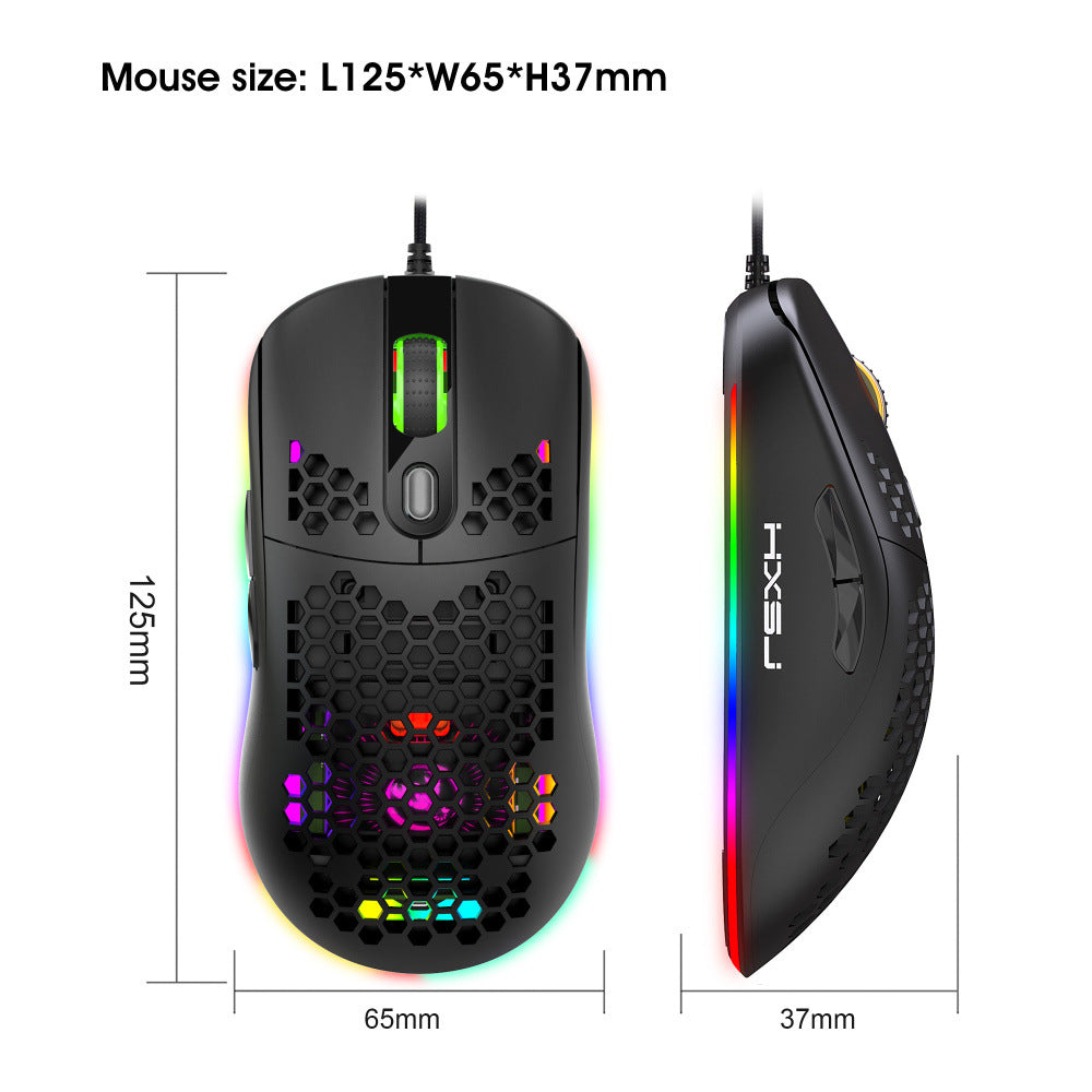 Léger dissipation de chaleur Trou de la souris Rgb Glow