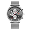 Lingxiang 9169 Bracelet en mesh Bracelet en camouflage Montre homme Imperméable Quartz Six-Hand Qu
