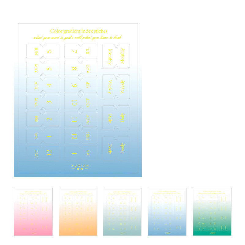 Yunmu Épiceries Symphony Gradient Morandi Étiquette Sticker