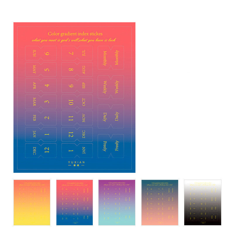 Yunmu Épiceries Symphony Gradient Morandi Étiquette Sticker