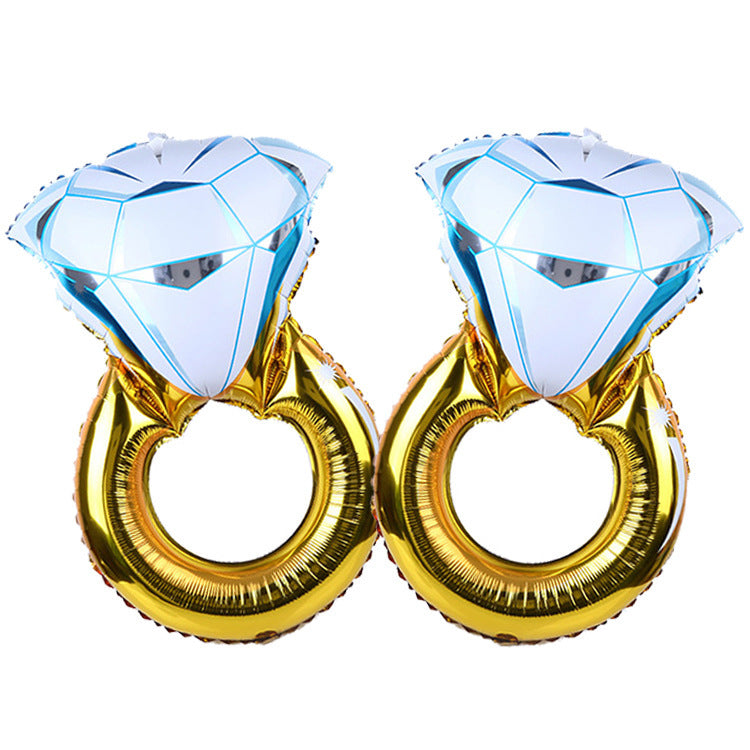 Grande bague diamant en aluminium Feuille Ballon Proposition Mariage Chambre de mariage Décoration Ido Diam