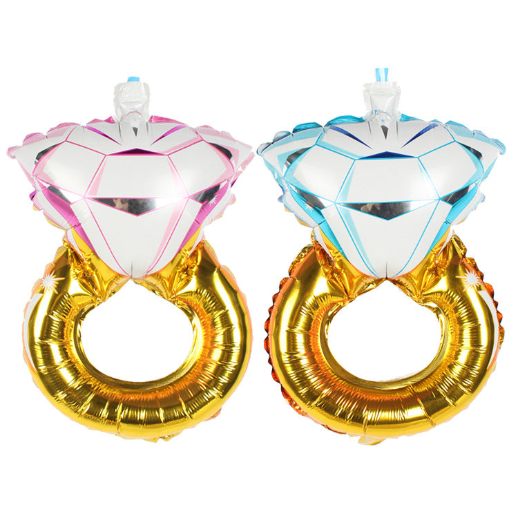 Grande bague diamant en aluminium Feuille Ballon Proposition Mariage Chambre de mariage Décoration Ido Diam