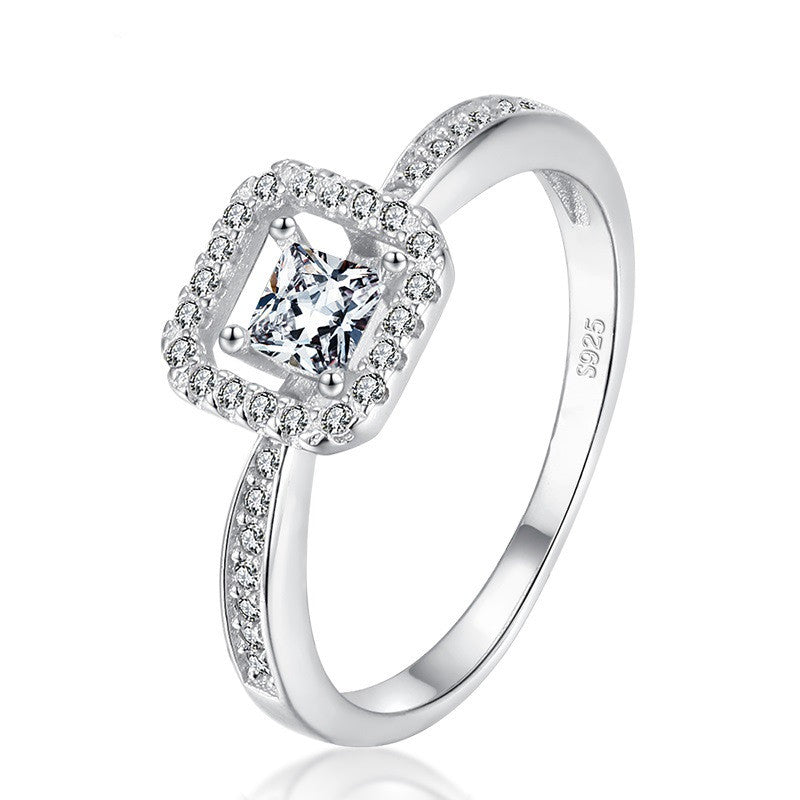 Argent sterling anneau femelle carré creux populaire anneau femelle