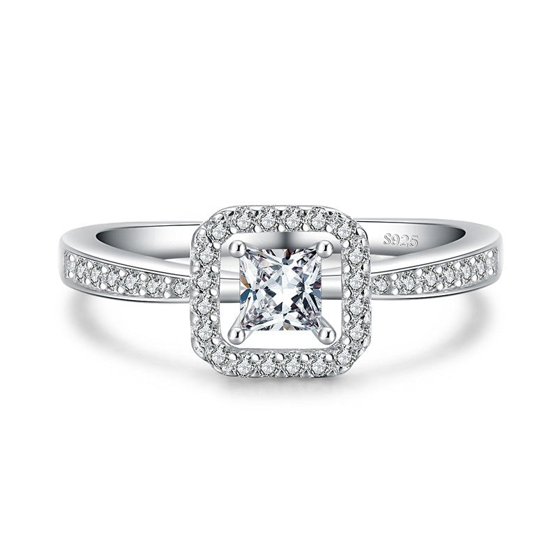 Argent sterling anneau femelle carré creux populaire anneau femelle