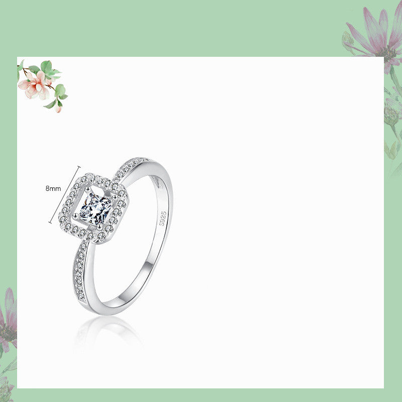Argent sterling anneau femelle carré creux populaire anneau femelle