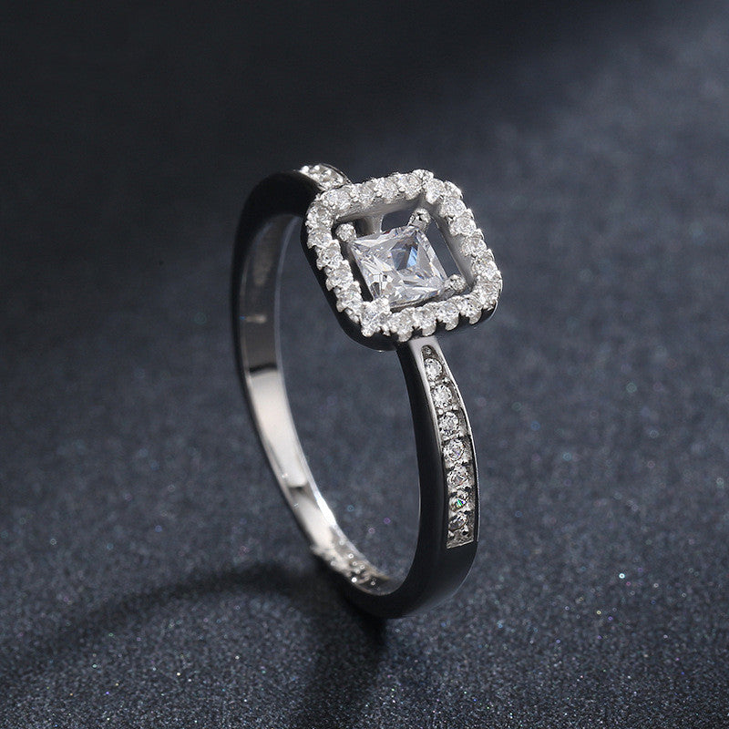 Argent sterling anneau femelle carré creux populaire anneau femelle