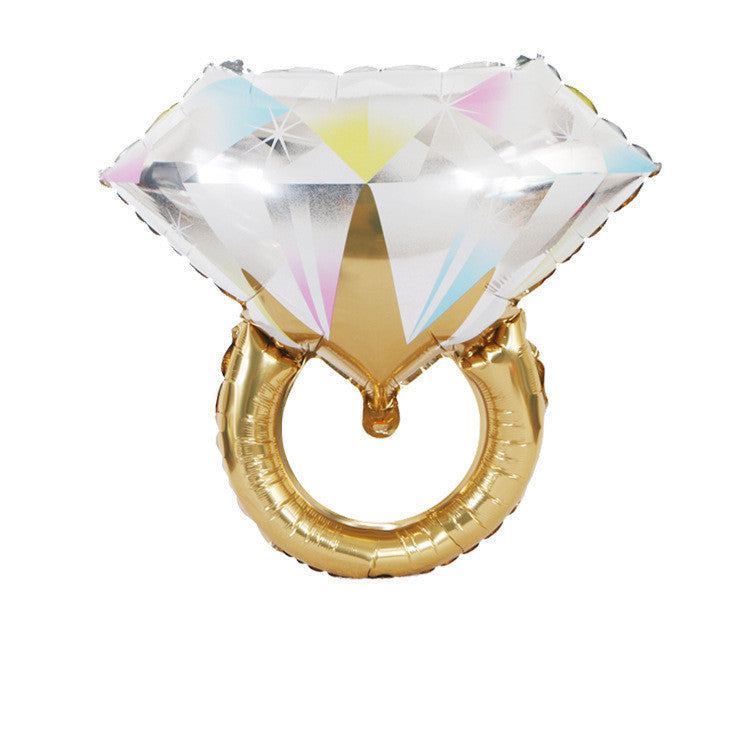 Grande bague diamant en aluminium Feuille Ballon Proposition Mariage Chambre de mariage Décoration Ido Diam
