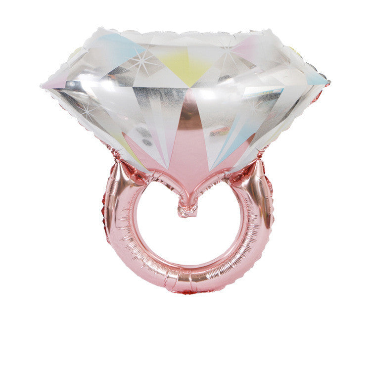 Grande bague diamant en aluminium Feuille Ballon Proposition Mariage Chambre de mariage Décoration Ido Diam