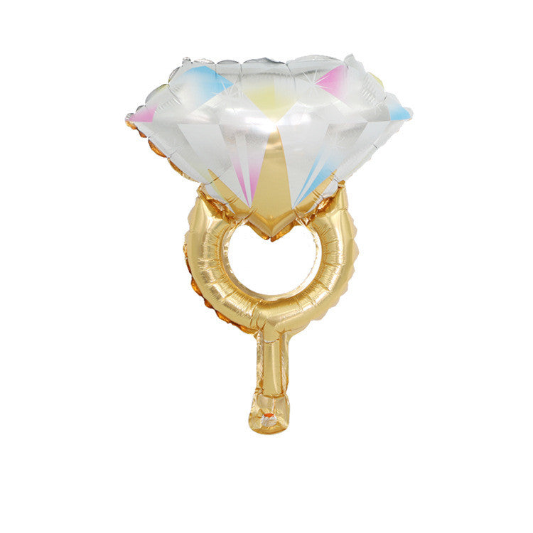 Grande bague diamant en aluminium Feuille Ballon Proposition Mariage Chambre de mariage Décoration Ido Diam