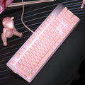 Clavier mécanique et jeu de souris rose pour les filles E-Sports Jeux dédiés Wired Green