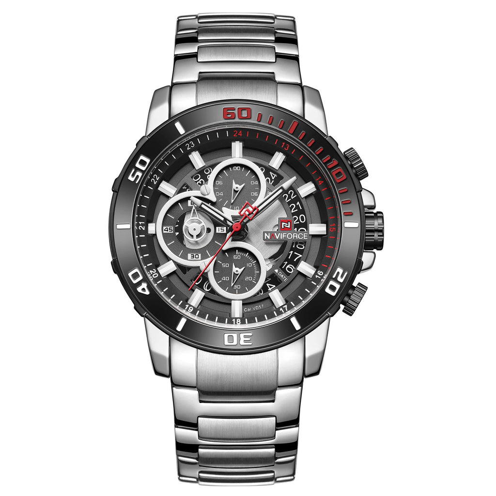 Montres pour hommes Bracelet en acier à quartz étanche à six poignées Calendrier des affaires Montres pour hommes
