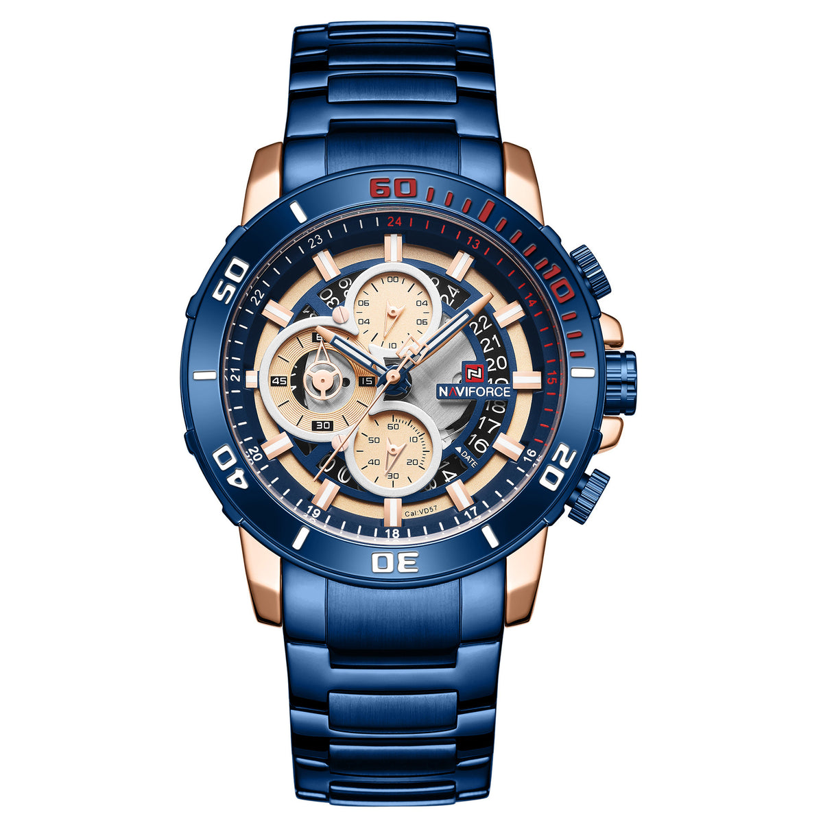 Montres pour hommes Bracelet en acier à quartz étanche à six poignées Calendrier des affaires Montres pour hommes