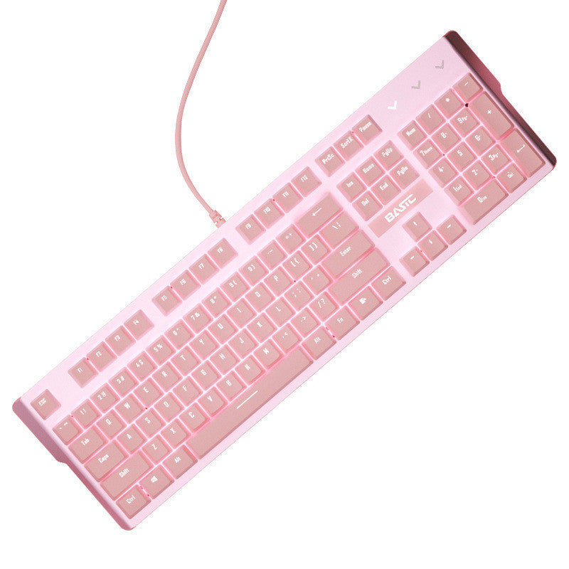 Clavier mécanique et jeu de souris rose pour les filles E-Sports Jeux dédiés Wired Green