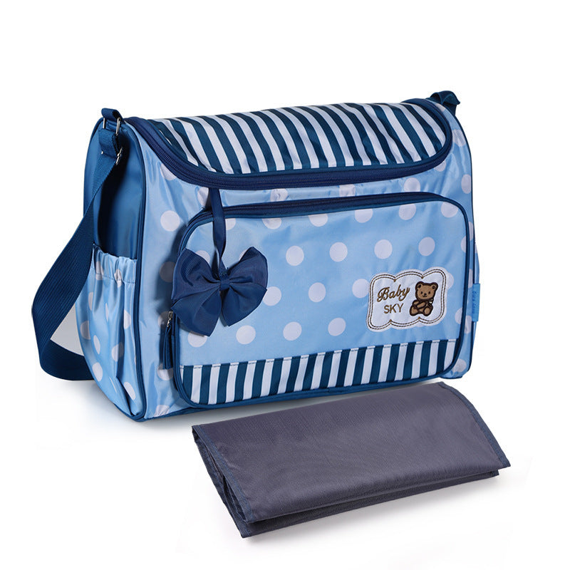Sachet de maman à quatre pièces Bowknot sortie d'une poulailler Multifonctionnel grand sac de capacité pour Mo