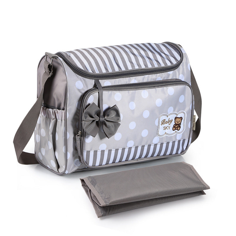 Sachet de maman à quatre pièces Bowknot sortie d'une poulailler Multifonctionnel grand sac de capacité pour Mo