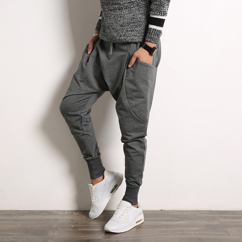 Japonais Solid Color Plus Taille Harem Suspender Pantalons Jeunes Pantalons Casual Hommes Pantalons