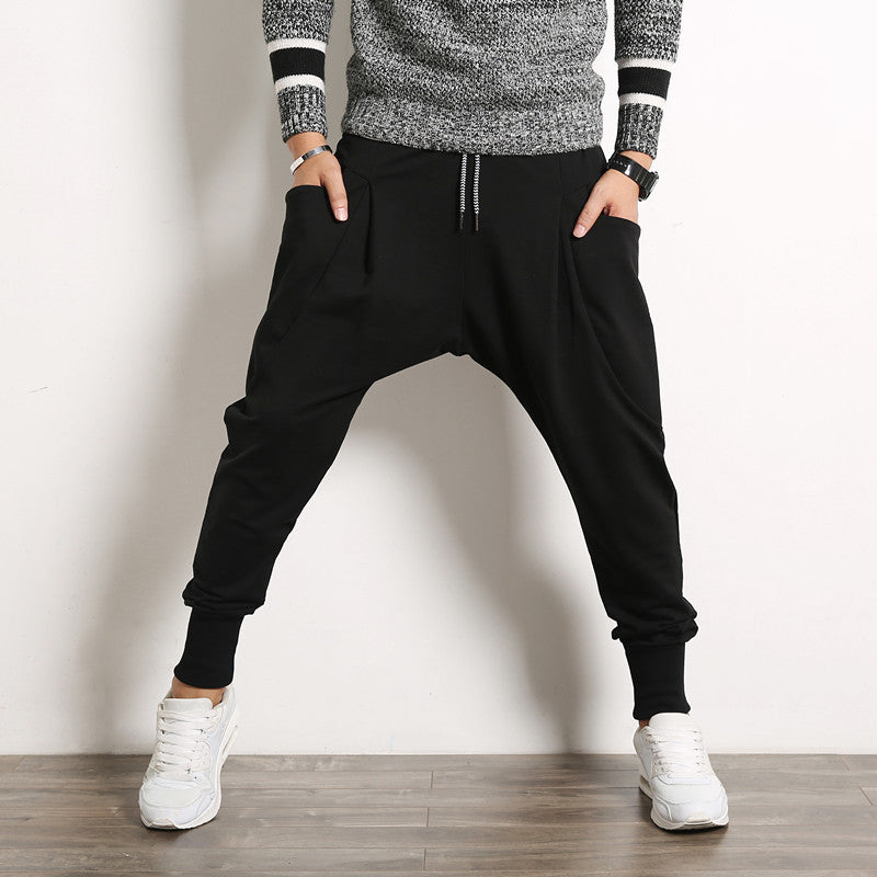 Japonais Solid Color Plus Taille Harem Suspender Pantalons Jeunes Pantalons Casual Hommes Pantalons