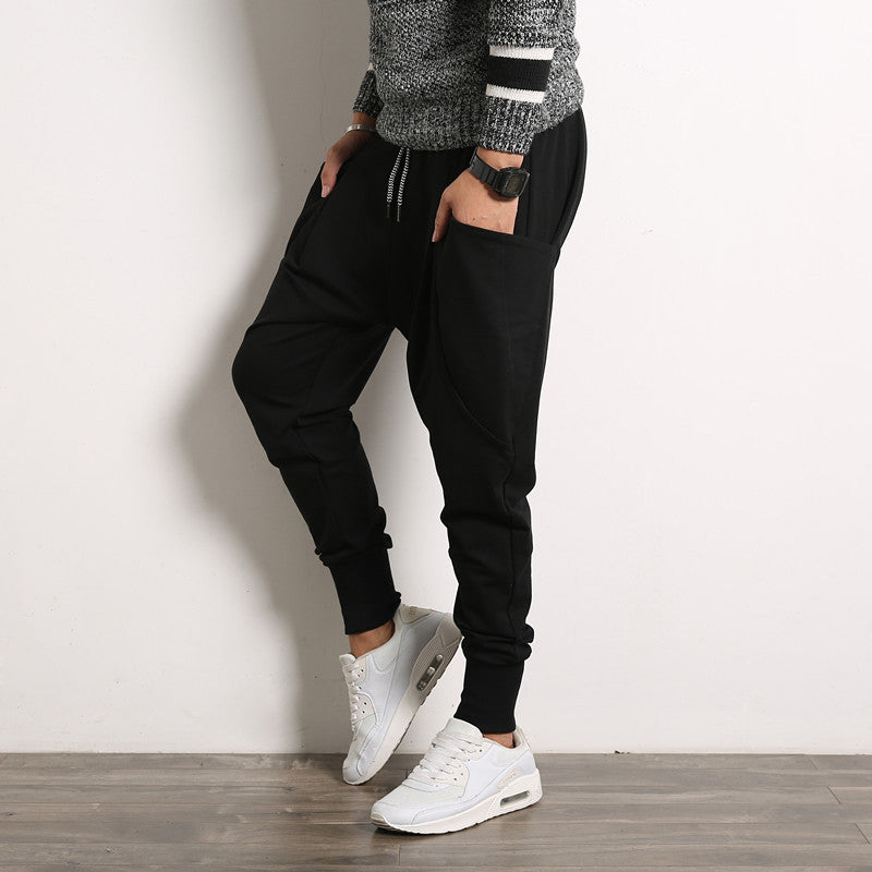 Japonais Solid Color Plus Taille Harem Suspender Pantalons Jeunes Pantalons Casual Hommes Pantalons