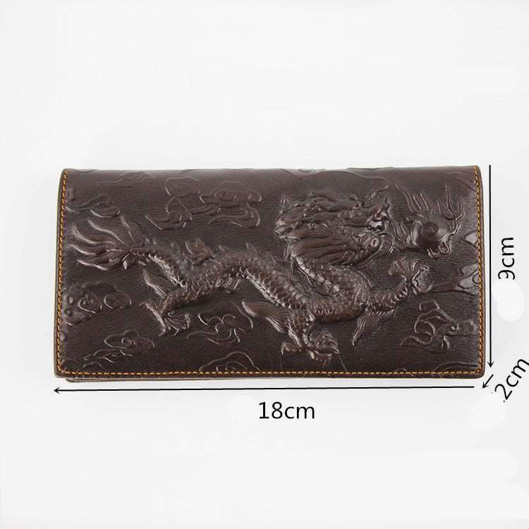 Porte-monnaie en Cuir de Dragon Vintage Homme en trois dimensions