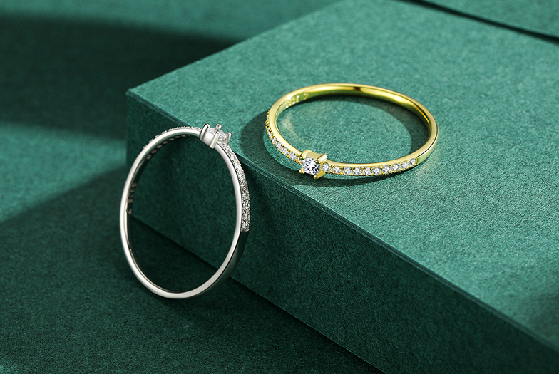 S925 Argent Sterling All-Match Simple Coréen Trendy Micro-Inlaid Index Finger Ring Mode