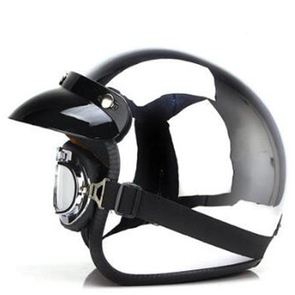 Quatre saisons Homme et Femmes Rétro Batterie Casque de voiture électrique Miroir Réflexion Argent