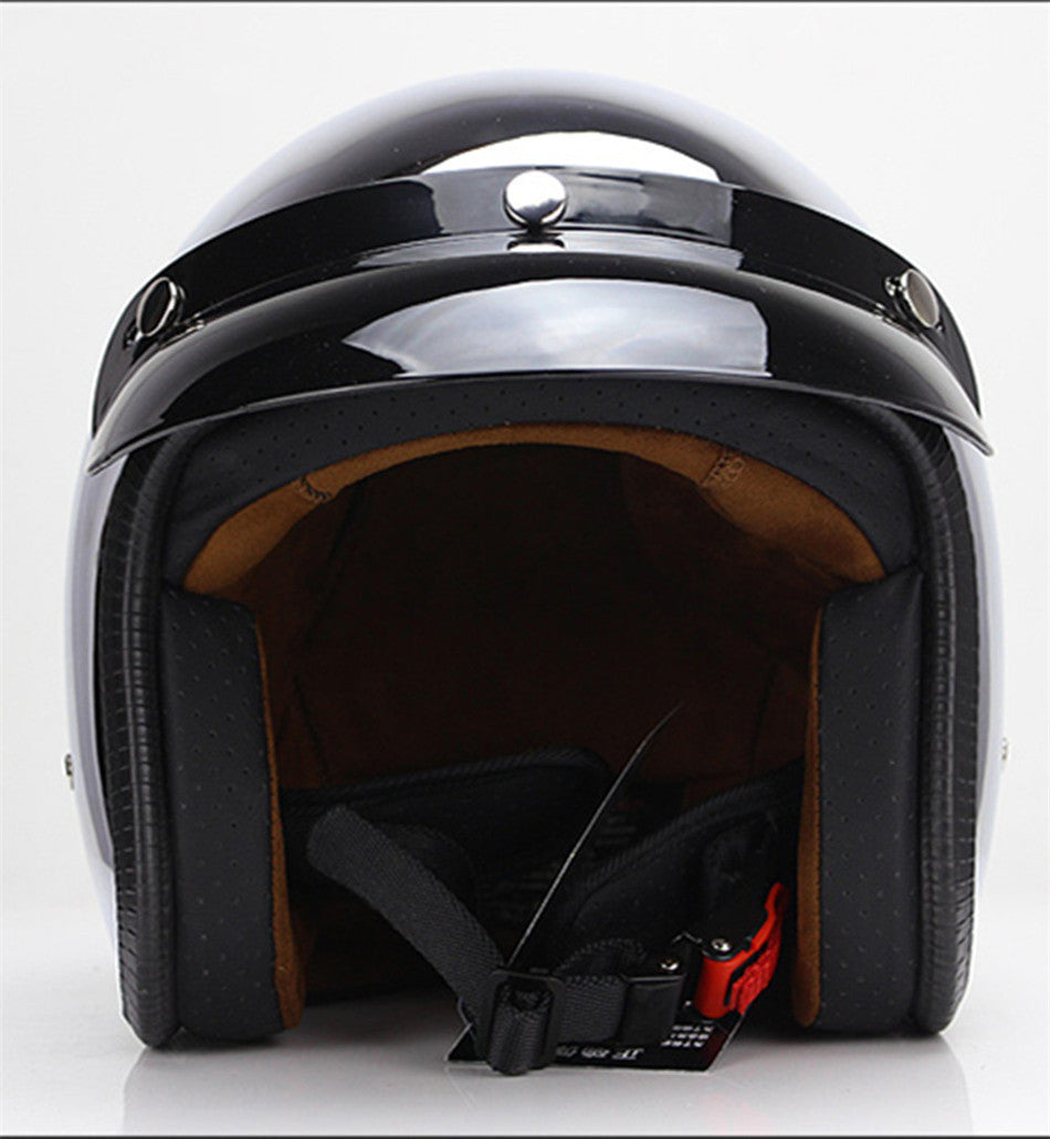 Quatre saisons Homme et Femmes Rétro Batterie Casque de voiture électrique Miroir Réflexion Argent