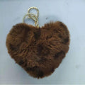 Leopard Print Love Plush Pendentif Peach Heart Keychain Voiture Ornement Accessoires Sac Imitati