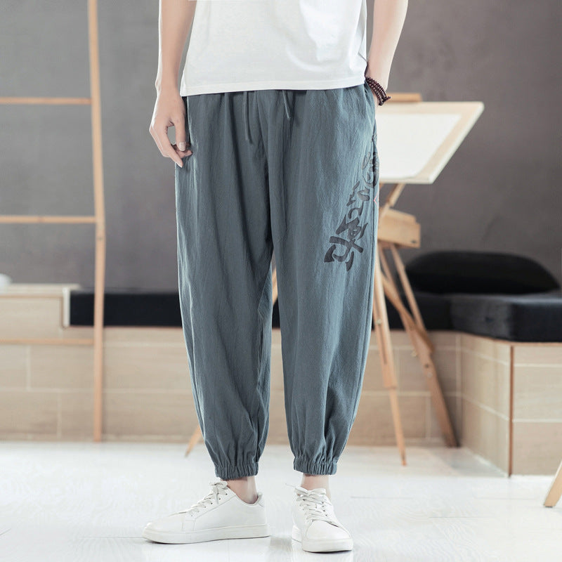 Pantalon casual pour hommes Style coréen Trendy Pantalon large pantalons de jambes en vrac Pantalon sport Harem Th