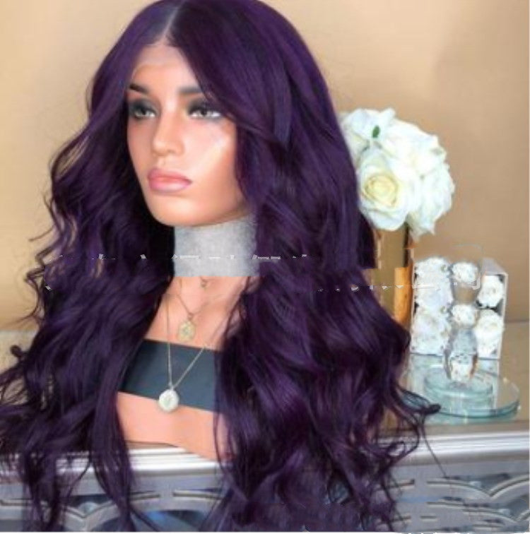 Mode de cheveux moyenne et longue bouclée Big Wave Cosplay Anime Purple usine de gros