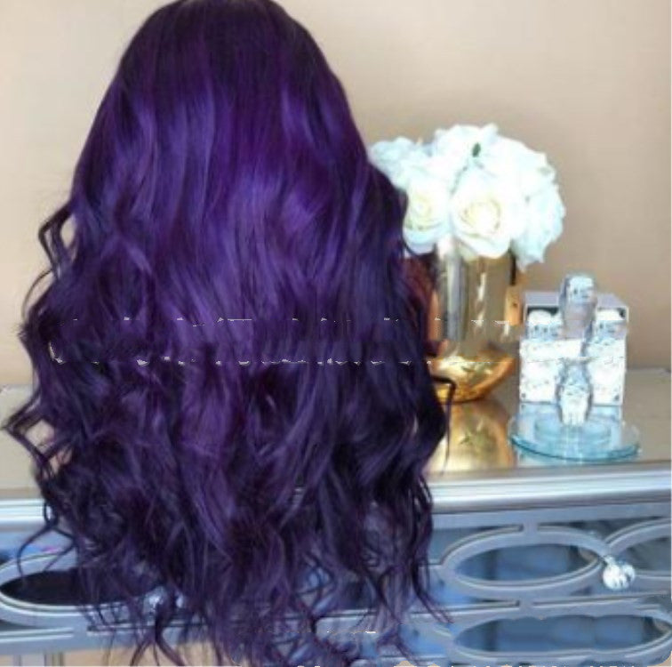 Mode de cheveux moyenne et longue bouclée Big Wave Cosplay Anime Purple usine de gros